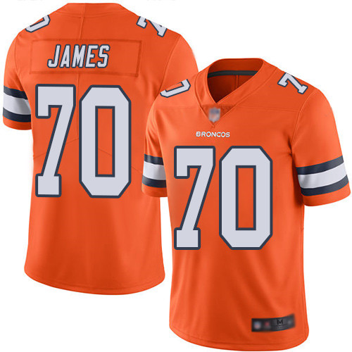 Men Denver Broncos #70 Ja Wuan James Limited Orange Rush Vapor Untouchable Football NFL Jersey
